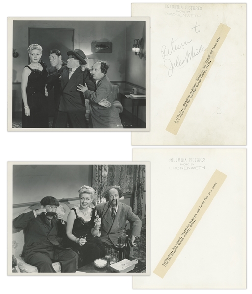 Lot of Twenty 10 x 8 Glossy Photos From Six Different Three Stooges Films, List Online at NateDSanders.com -- Very Good Condition